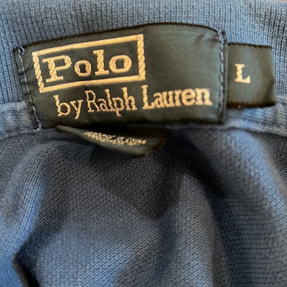 Blue Long Sleeve Men’s Polo - Picture 3 of 3